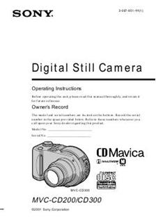 Sony MVC CD 200 manual. Camera Instructions.